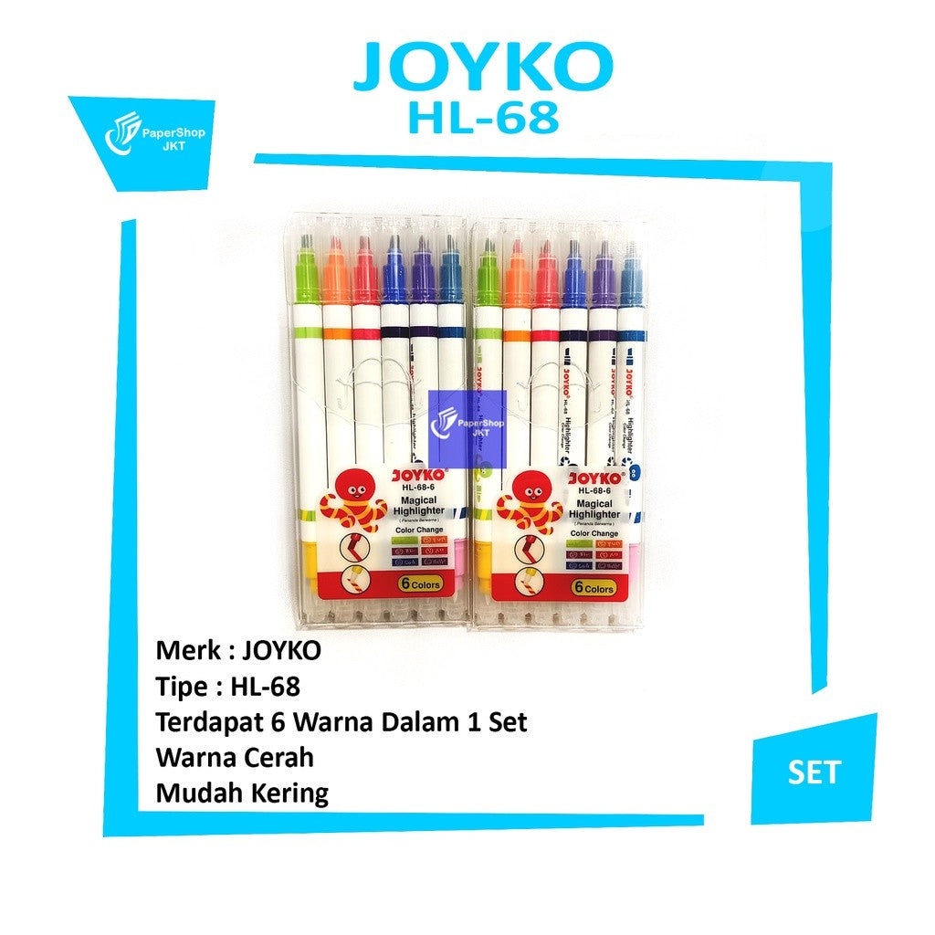 JOYKO - Highlighter HL-68 6 Warna - Set