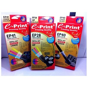 EPRINT - Refill Tinta Kit Gold Printer Canon Suntikan Black - Colour - SET - Canon Colour