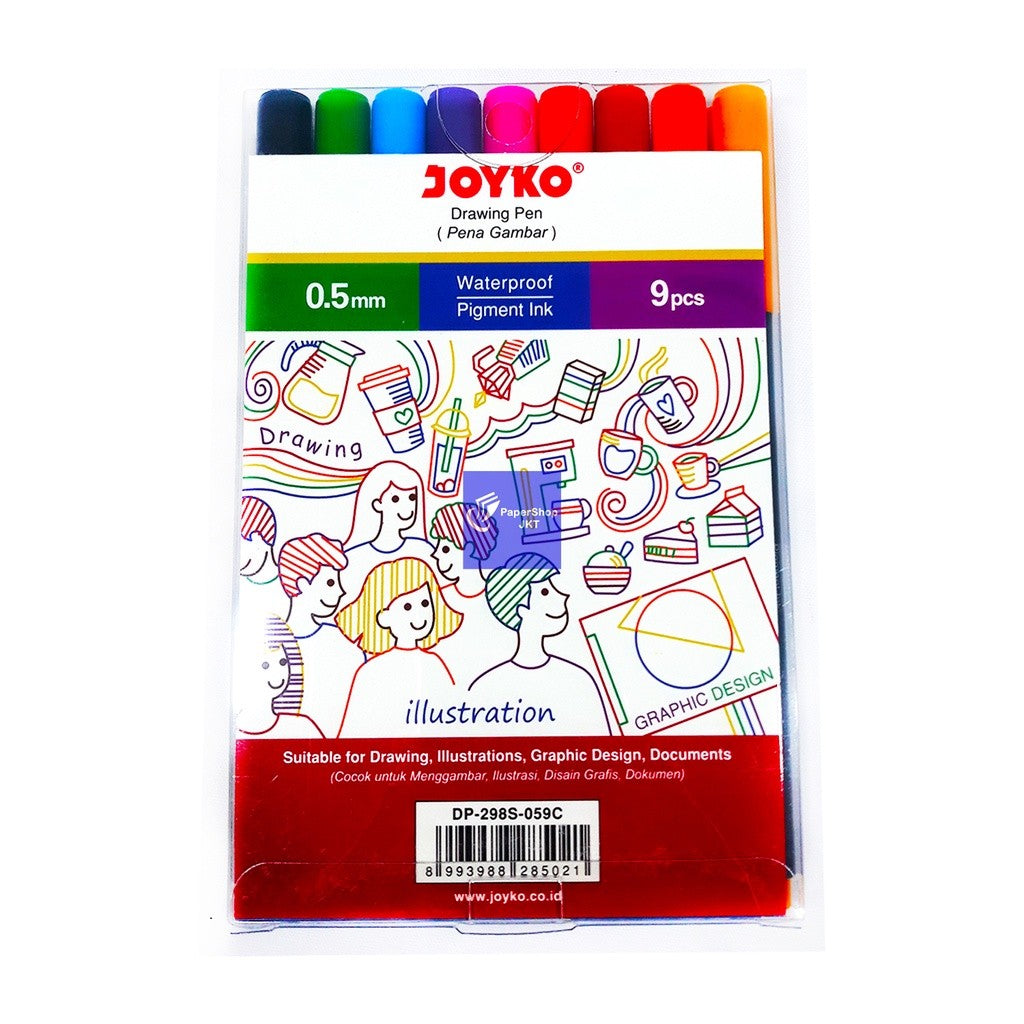 JOYKO - Drawing Pen Set DP-298S 059C 9 Warna - Set