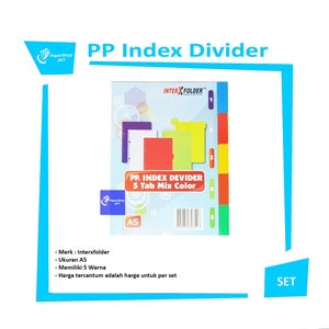 INTERXFOLDER - PP Index Divider 5 Tab Mix Colour B5 - Set - A5