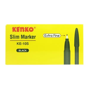 KENKO - Spidol Slim Marker Berwarna KE-10S - Pcs - Hitam