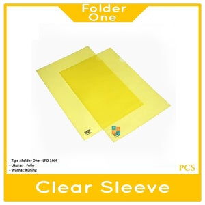 Folder One - Map L - Map Bening  Folio F4 Warna - Lusin - KUNING