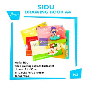 SIDU - Drawing Book A4 Buku Gambar Cover Cartoonist Kertas Putih Halus isi 10 Lembar/Buku - Pcs