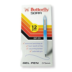 BUTTERFLY - Sora Gel Pen GP01 Warna Biru - PCS - Biru