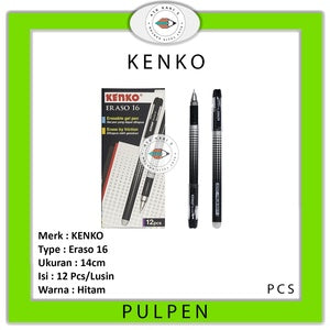 KENKO - Pulpen Hapus Eraso 16 Erasable Bisa dihapus - Lusin - ERASO-16