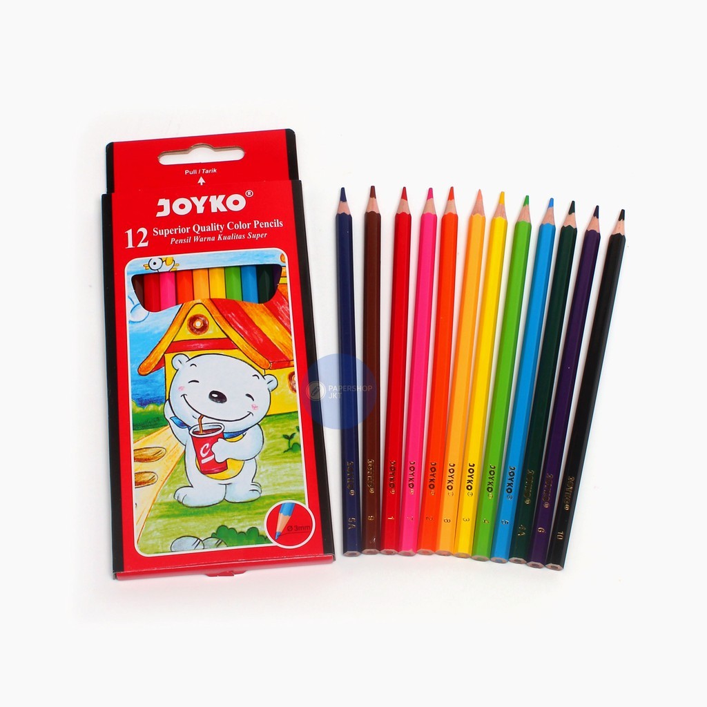 Joyko - CP-12PB Pensil Warna 12 Panjang - Pcs