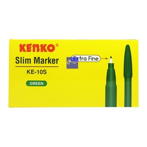 KENKO - Spidol Slim Marker Berwarna KE-10S - Pcs - Hijau