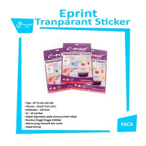 EPRINT - Tranparant Sticker A4 150gsm - 10s - Pack
