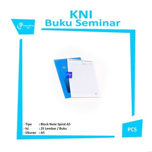 KNI - Block Note Spiral Ukuran A5 Buku Catatan Bergaris Seminar isi 25 Lembar - PCS