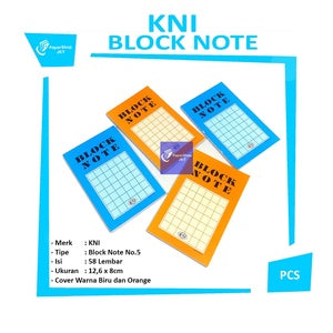 KNI - Buku Catatan Bergaris isi 58 Lembar/Buku Note pad Block Note No. 5 Kecil - PCS