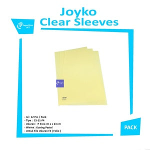 JOYKO - Map L Plastik Folio Sleeves Cs-11-F4 Pastel - Pcs - Kuning