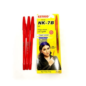 KENKO - Pulpen NK-7b Oil Gel 0.5 - Pcs - Merah