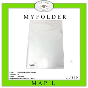 MyFolder - Map L Clear Sleeve Holder F4 CPP - Kulit Jeruk - Lusin