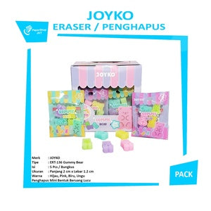 JOYKO - Penghapus Pensil Lucu Variasi Random Motif/Warna Eraser Soft & Clean - PCS - ER-136