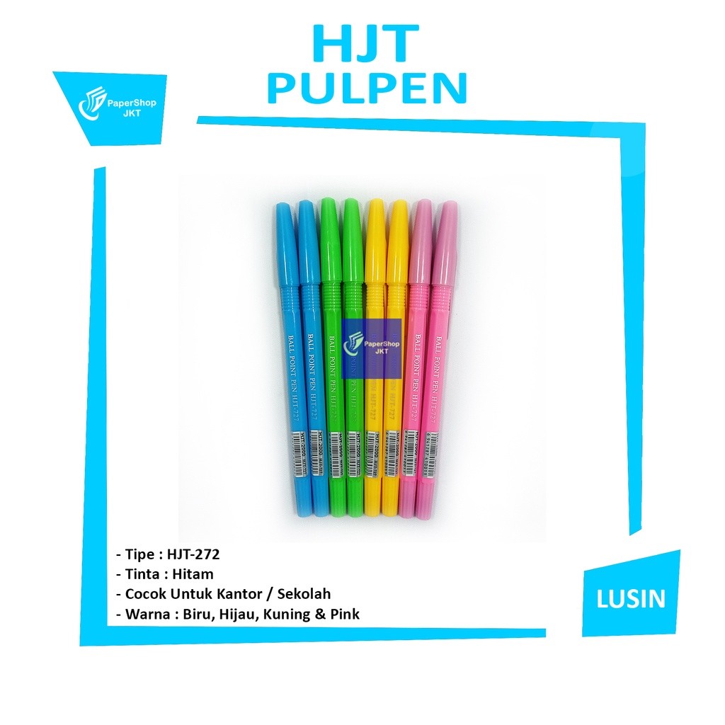 Fluorescent Ballpoint Pen HJT-727 Cover Warna - Lusin