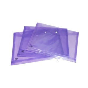 FOLDER ONE - Map Kancing Plastik Ukuran Folio - Ungu / Lusin
