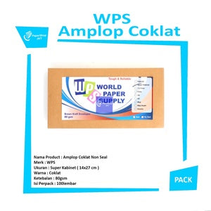 WPS - Amplop Coklat Ukuran Super Kabinet No Seal - 14 x27 cm - 80gsm - Pack