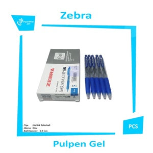 ZEBRA - Sarasa Pulpen Pena Gel 0.7 mm Warna Hitam dan Biru - Pcs - Biru