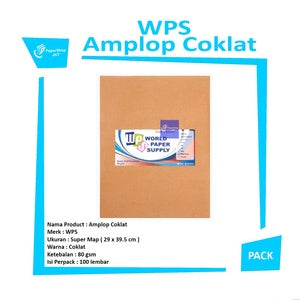 WPS - Amplop Coklat Ukuran Super Map Non Seal ( 29 x 39,5 cm ) - Pack