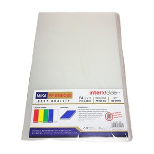 INTERX - Plastik Jilid Mika Emboss Uk F4 - Pack - Transparant