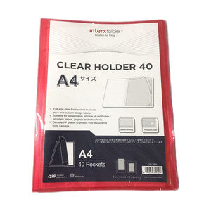 InterXFolder - Dokumen Clear Holder isi 40 Pocket A4 - PCS - Merah