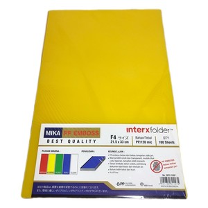 INTERX - Plastik Jilid Mika Emboss Uk F4 - Pack - Kuning