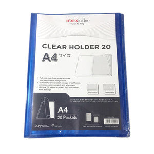 InterXFolder - Dokumen Clear Holder isi 20 Pocket A4 - PCS - Biru