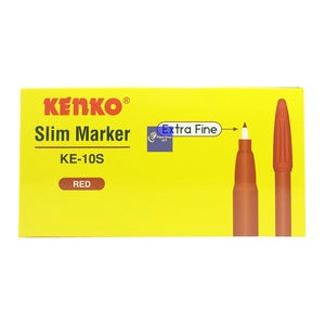KENKO - Spidol Slim Marker Berwarna KE-10S - Pcs - Merah
