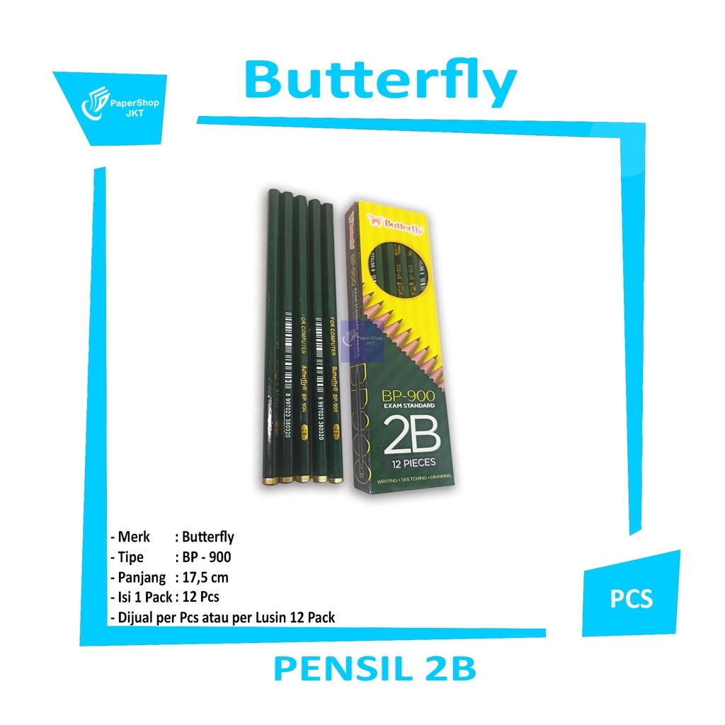 BUTTERFLY - Pensil 2B - BP 900 - Lusin