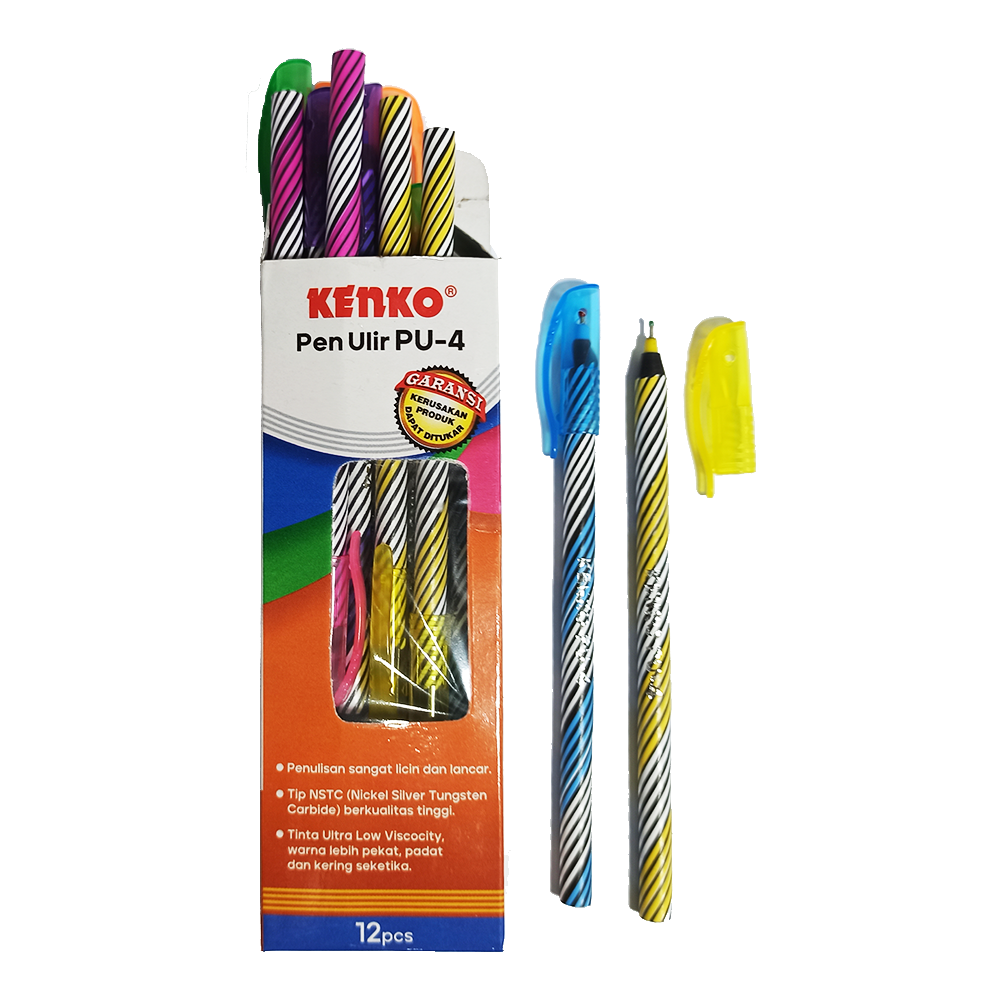 Kenko - Pulpen Pen Ulir PU-4 Black - Lusin