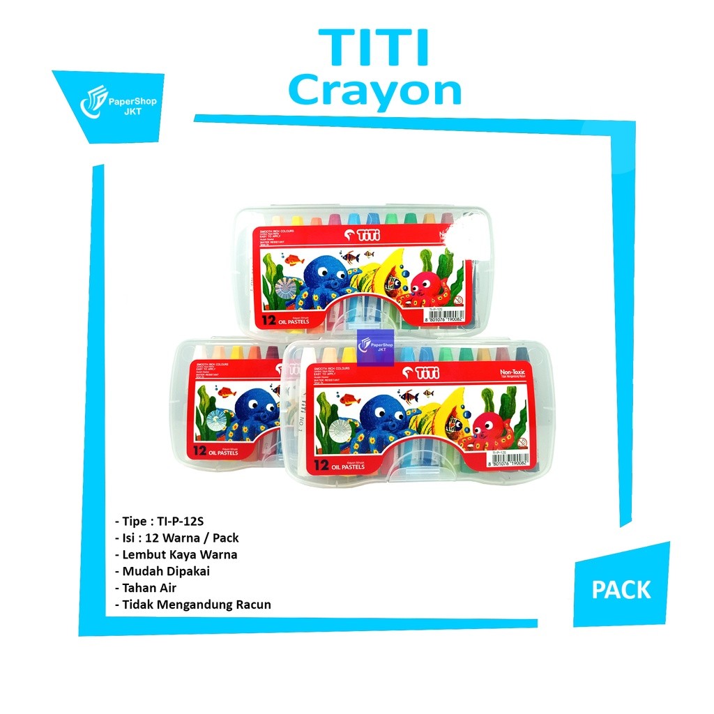 TITI - Oil Pastel Krayon Minyak 12 Warna TI-P-12S Crayon - Set