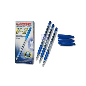 Pulpen Ballpoint Pen V2 1.0 mm Snowman Pen - Pcs - Biru