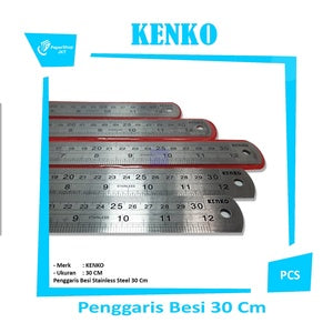 KENKO - Penggaris Stainless Steel 30 Cm - Penggaris Besi 30cm - Pcs