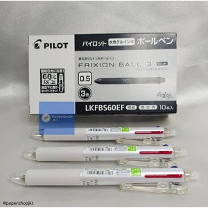 FRIXION - Pilot Pena 3 in 1 0.5mm Warna warni Bisa Di Hapus - Pcs - Putih Mutiara