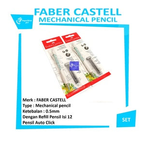 Faber Castell Pensil Mechanical Auto Click 2B  White Barrel Blister - Set