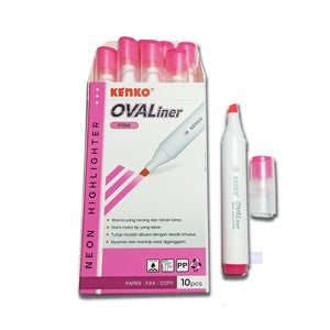 KENKO - Neon Higlighter Ovaliner 6 Warna - Pcs - Pink
