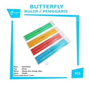 BUTTERFLY - Penggaris Sablon Huruf 5mm BT-R5 - Pcs