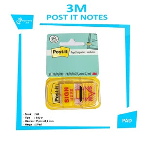 3M - Post It Sign Here 680-9 25,4mm x 43,2mm - Pad