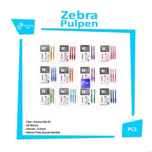 ZEBRA - Sarasa Pulpen Pena Gel 0.7 mm Warna Hitam dan Biru - Pcs - Hitam