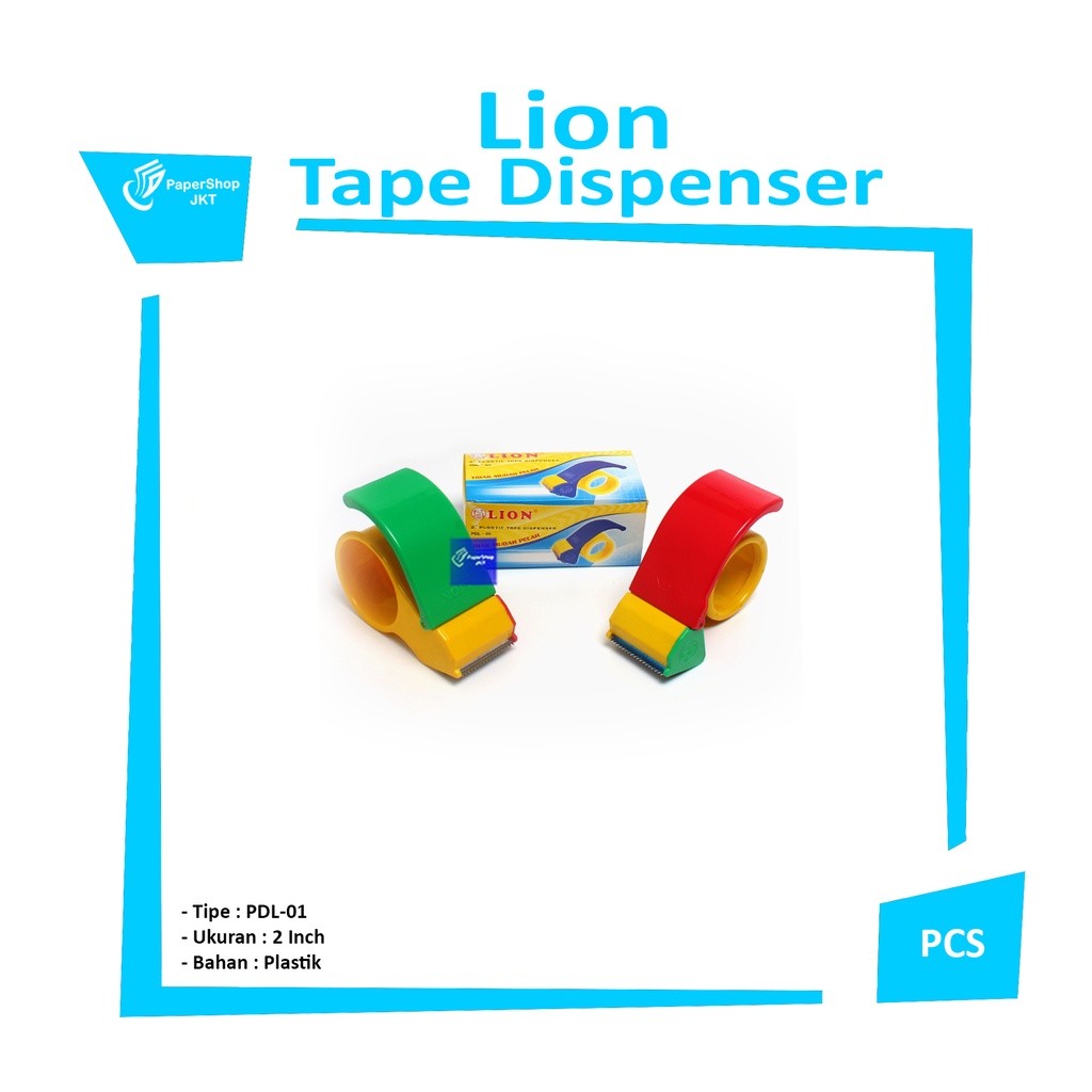 LION - Tape Dispenser PDL-01 Pemotong Lakban Plastik