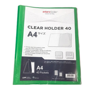 InterXFolder - Dokumen Clear Holder isi 60 Pocket A4 - PCS - Hijau