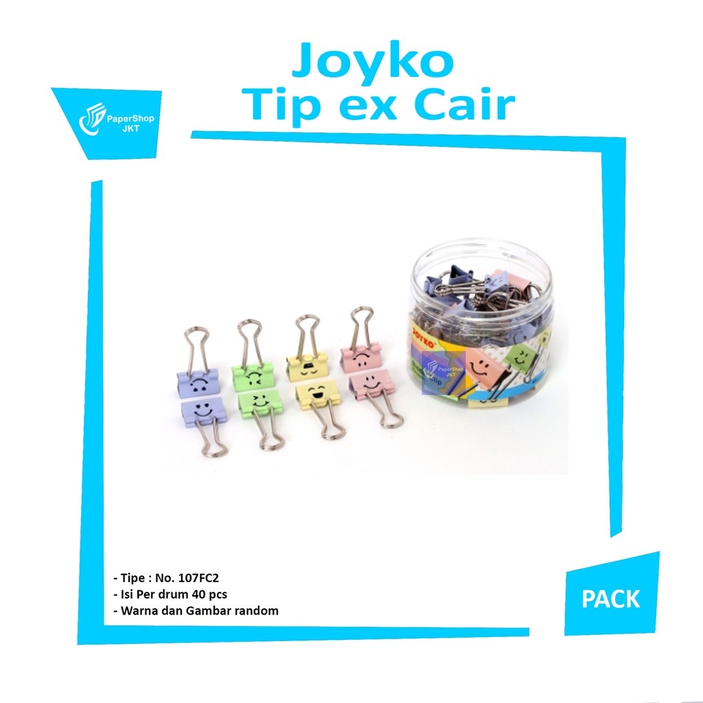 JOYKO - Binder Clip No. 107FC2 Smiley Color - Drum