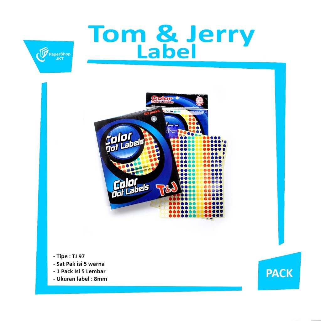 TOM & JERRY - Color Dot Labels 97 Marking Important Doc And More
