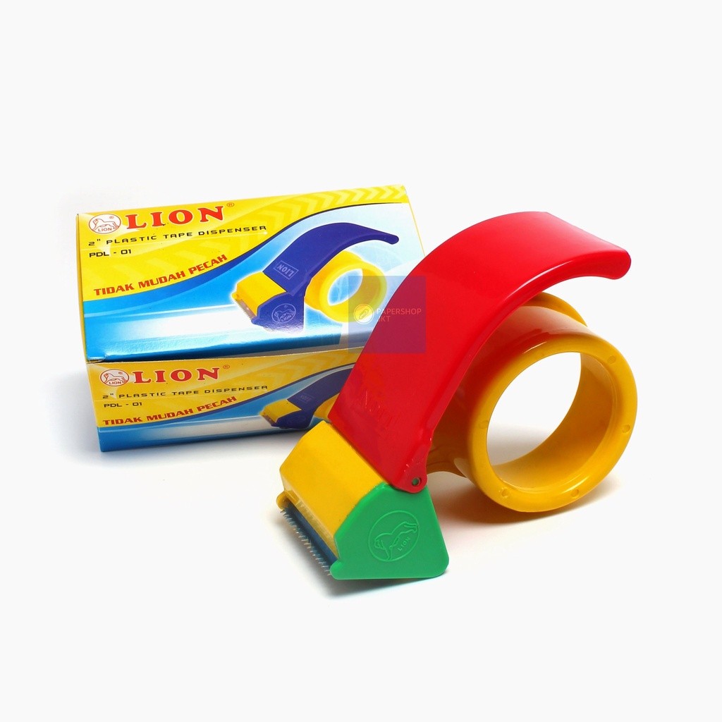 LION - Tape Dispenser PDL-01 Pemotong Lakban Plastik