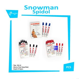 SNOWMAN - Spidol Whiteboard Marker BG12 - Pcs - Biru