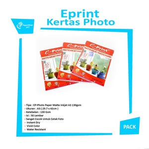 EPRINT - Photo Paper Matte Inkjet A3 -130gsm - Pot Bunga - PACK