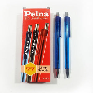 Pelna Pulpen Ballpoint 77 0.7mm Extra Smooth Writing - [ LUSIN ] - Biru