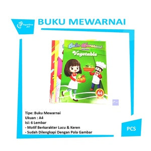 Coloring Book A4 Buku Belajar Anak Mewarnai Ukuran A4 Motif Random Mix isi 6 Lembar/Buku - Pcs