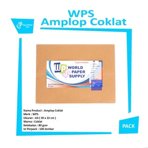 WPS - Amplop Coklat Ukuran A4 Non Seal ( 30 x 22 cm ) - Pack