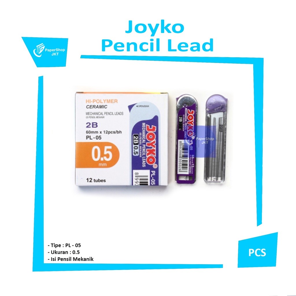 JOYKO - PL-05 Isi Pensil Mekanik 2B 0.5 Mechanical Pencil Lead - Tube